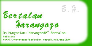 bertalan harangozo business card